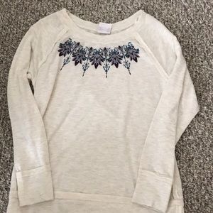 Cream sweater with beautiful embroidery